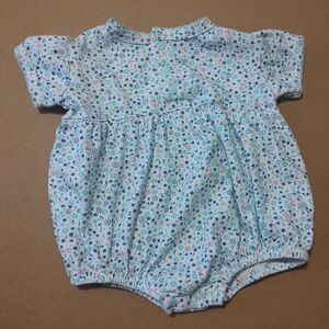 Miniwear Brand Infant/Baby Romper 3/6 Months Dainty Pink & Blue Flower Pattern